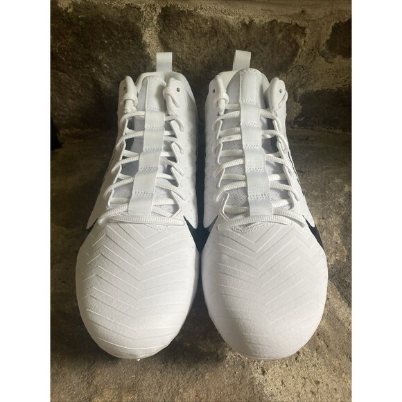 Nike Alpha Menace Pro Low Football Cleats White Black Men Size 10 CV6477-100 - Picture 2 of 7